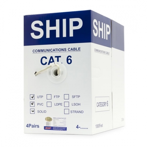 Кабель сетевой SHIP D165-P Cat.6 UTP 30В PVC фото 4