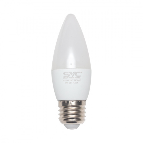 Эл. лампа светодиодная SVC LED C35-9W-E27-4200K, Нейтральный фото 2