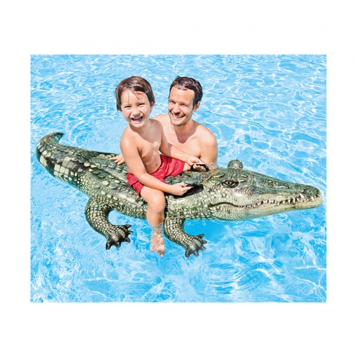 Надувная игрушка Intex 57551NP в форме крокодила для плавания фото 3