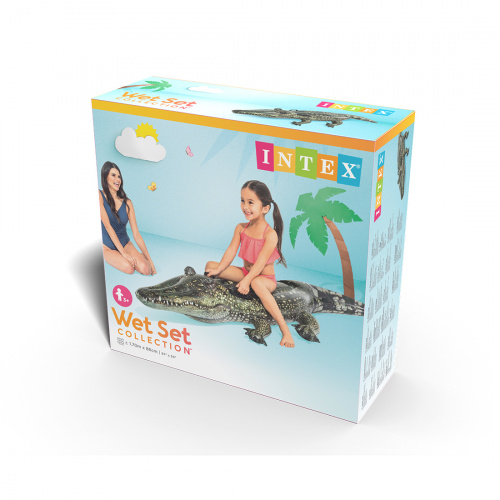 Надувная игрушка Intex 57551NP в форме крокодила для плавания фото 4