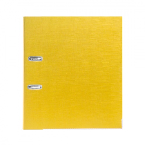 Папка-регистратор Deluxe с арочным механизмом, Office 3-YW5 (3" YELLOW), А4, 70 мм, желтый фото 3