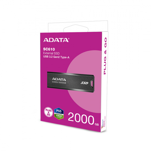 Внешний SSD диск ADATA 2TB SC610 Черный фото 4