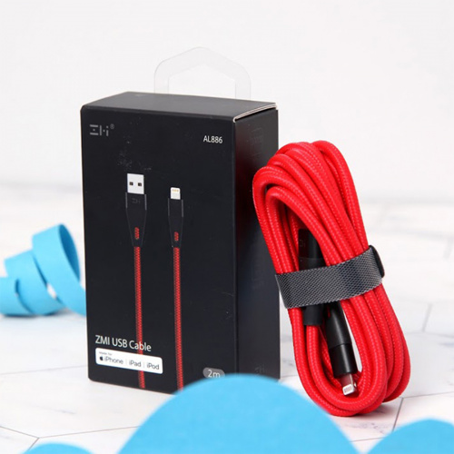 Интерфейсный кабель USB-Lightning Xiaomi ZMI AL806 100 см Красный фото 3