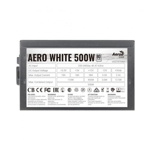 Блок питания Aerocool AERO WHITE 500W фото 4