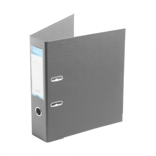 Папка-регистратор Deluxe с арочным механизмом, Office 3-GY27 (3" GREY), А4, 70 мм, серый фото 2