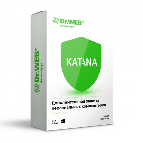 Электронная лицензия (ESD ключ) Dr.Web Katana 24М 2 ПК новая