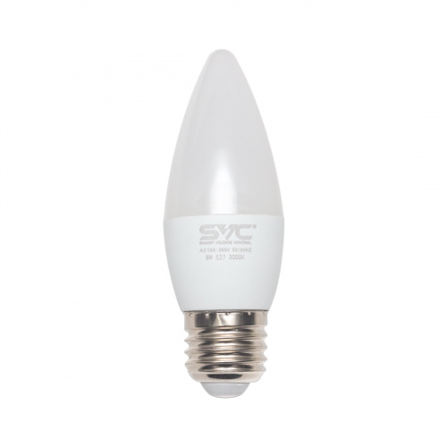 Эл. лампа светодиодная SVC LED C35-9W-E27-3000K, Тёплый Эл. лампа светодиодная SVC LED C35-9W-E27-3000K, Тёплый