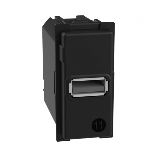 Зарядное устройство Bticino K4191A Living Now USB 15 Вт 3000мА 1 модуль черный фото 2