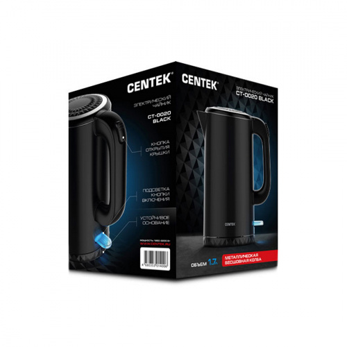 Чайник электрический Centek CT-0020 Черный фото 4