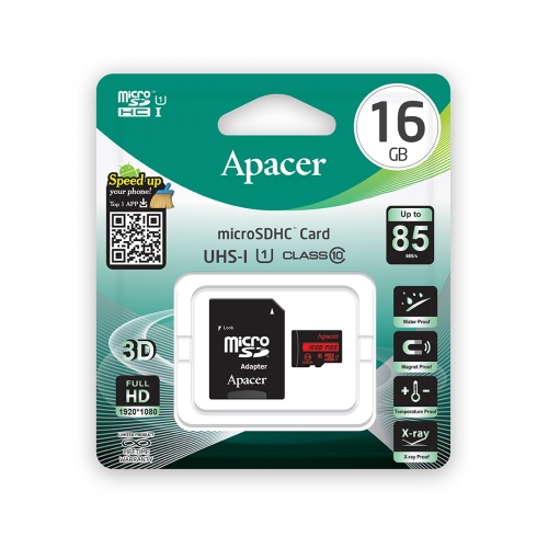 Карта памяти Apacer AP16GMCSH10U5-R 16GB + адаптер фото 3