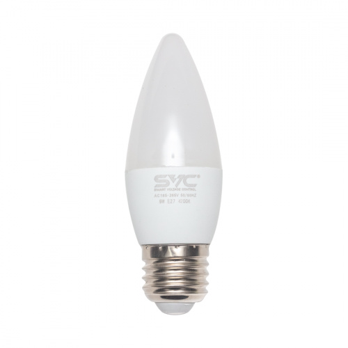 Эл. лампа светодиодная SVC LED C35-9W-E27-4200K, Нейтральный Эл. лампа светодиодная SVC LED C35-9W-E27-4200K, Нейтральный