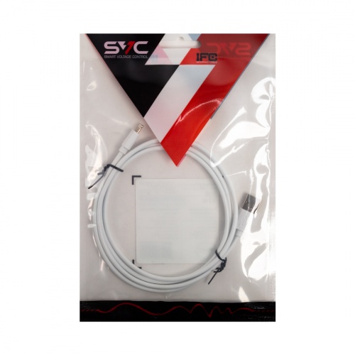 Интерфейсный кабель USB-Lightning SVC LHT-PV0120WH-P, 30В, Белый, Пол. пакет, 1.2 м фото 4