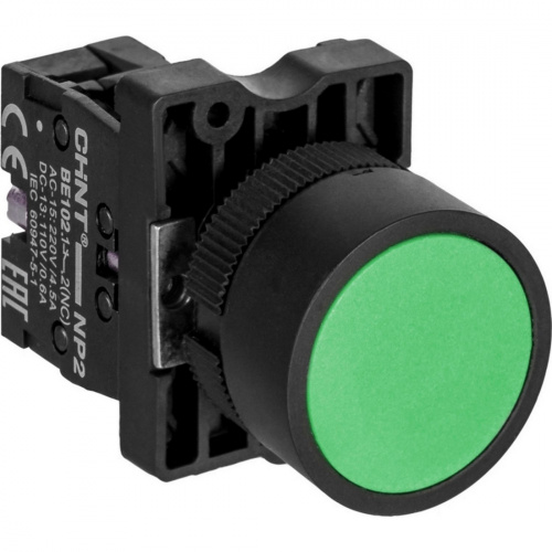 Кнопка управления CHINT NP2-EA31 без подсветки зеленая 1НО IP40 фото 2