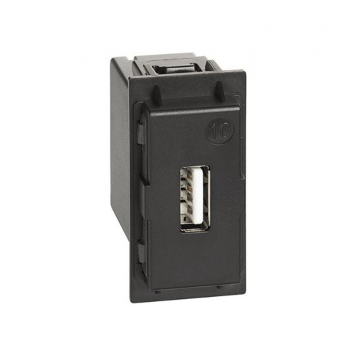 Зарядное устройство Bticino K4285C1 Living Now USB Стандарт А 1500мА 1 модуль черный фото 2