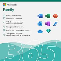 Электронная лицензия (ESD ключ) Microsoft 365 Family подписка на 1 год