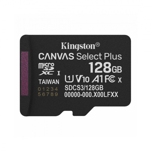 Карта памяти Kingston SDCS3/128GBSP Canvas Select Plus A1 U1 V10 128GB Карта памяти Kingston SDCS3/128GBSP Canvas Select Plus A1 U1 V10 128GB