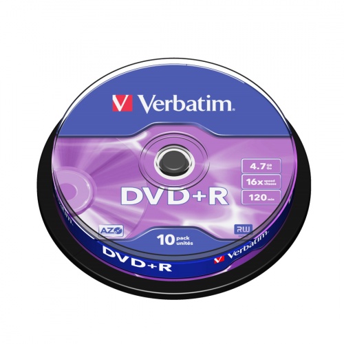 Диск DVD+R Verbatim (43498) 4.7GB 10штук Незаписанный фото 3