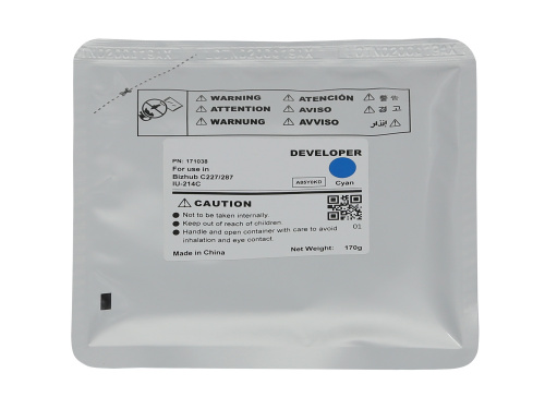 Девелопер IU-214C для KONICA MINOLTA Bizhub C227/C287 (CET) Cyan, 170г, 90000 стр., CET171038
