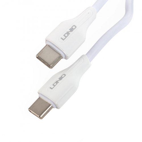 Интерфейсный кабель LDNIO Type-C to Type-C LC121-C 1м 65W Белый фото 2