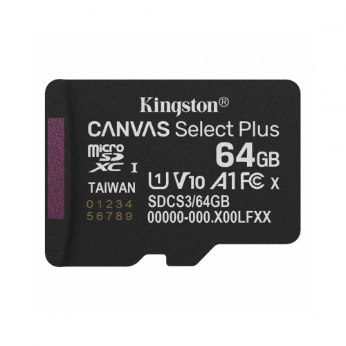 Карта памяти Kingston SDCS3/64GBSP Canvas Select Plus A1 U1 V10 64GB Карта памяти Kingston SDCS3/64GBSP Canvas Select Plus A1 U1 V10 64GB