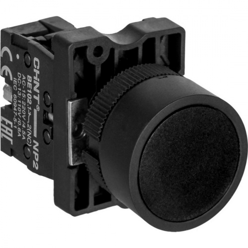Кнопка управления CHINT NP2-EA21 без подсветки черная 1НО IP40 фото 2