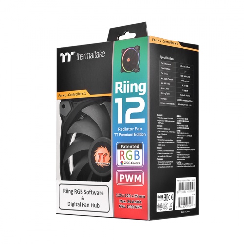 Кулер для компьютерного корпуса Thermaltake Riing Plus 12 RGB TT Premium Edition (3-Fan Pack) фото 4