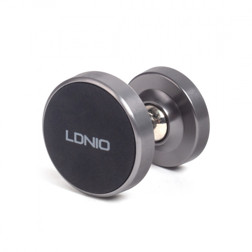 Автомобильный держатель для телефона LDNIO Magnetic MG08 Магнитный, Алюминий+Силикон+ABS Чёрный фото 2