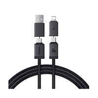 Интерфейсный кабель Baseus Versatile U+C to C+L 60W 1m White (P10383000211-00)