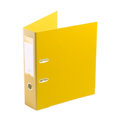 Папка-регистратор Deluxe с арочным механизмом, Office 3-YW5 (3" YELLOW), А4, 70 мм, желтый фото 2